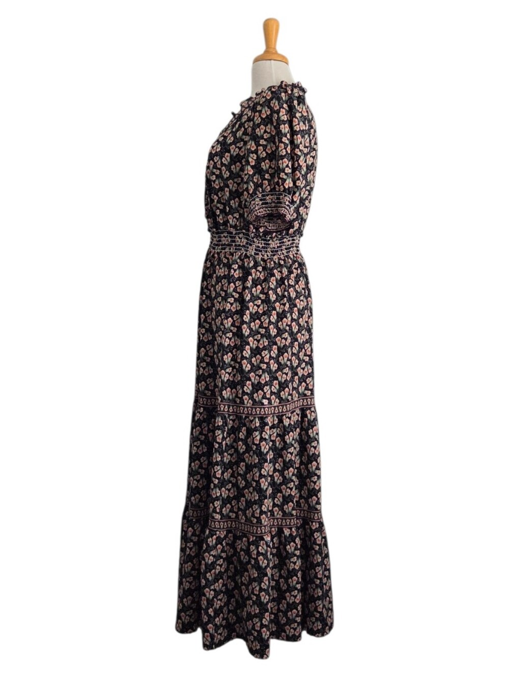 Max Studio Floral Maxi Dress Women's Size L Folkloric Bohemian - Picture 7 of 10